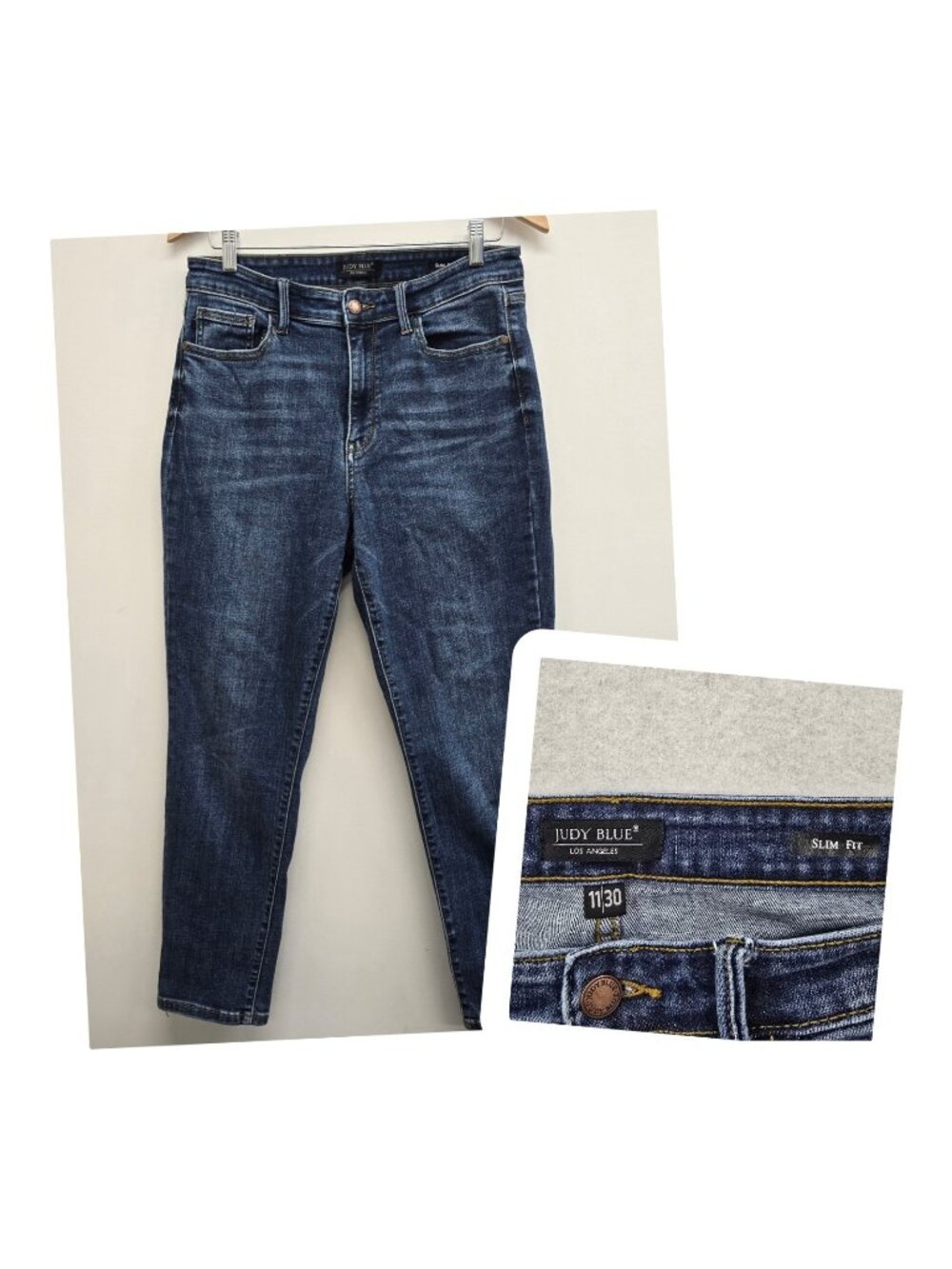Judy Blue Slim Fit Jeans Size 11/30 High Rise Blue Stretch Denim Style JB82549DK